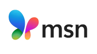 MSN logo with colorful butterfly-like design on a white background
